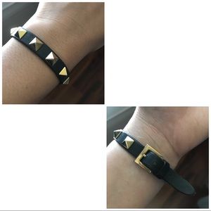 Valentino Rock Stud Leather Bracelet